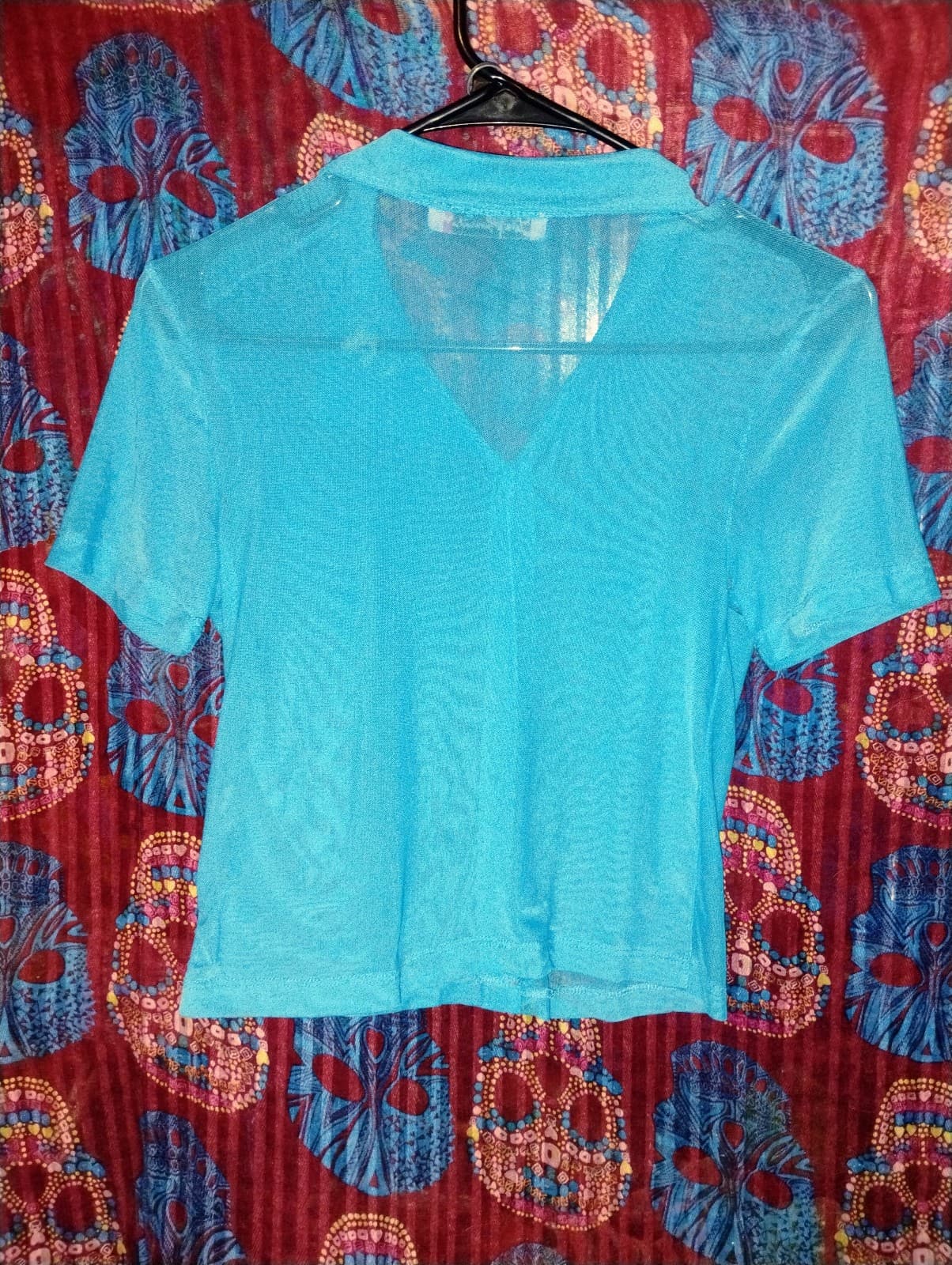 Love Hannah Blue Sheer Mesh Crop top - Thumbnail 2