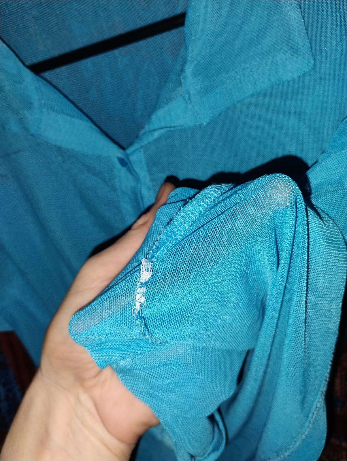 Love Hannah Blue Sheer Mesh Crop top - Thumbnail 4