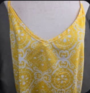 TECREW Yellow Mandala Print Spaghetti Strap Top, M. - Thumbnail 3