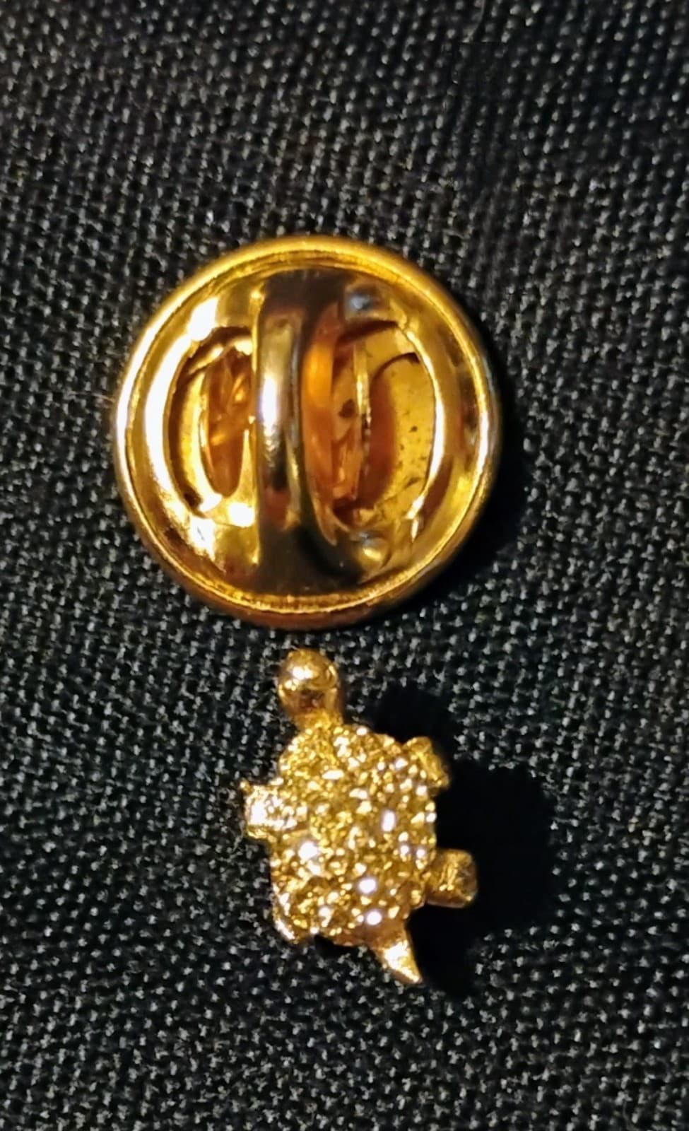 Vintage gold plated turtle pin/lapel
