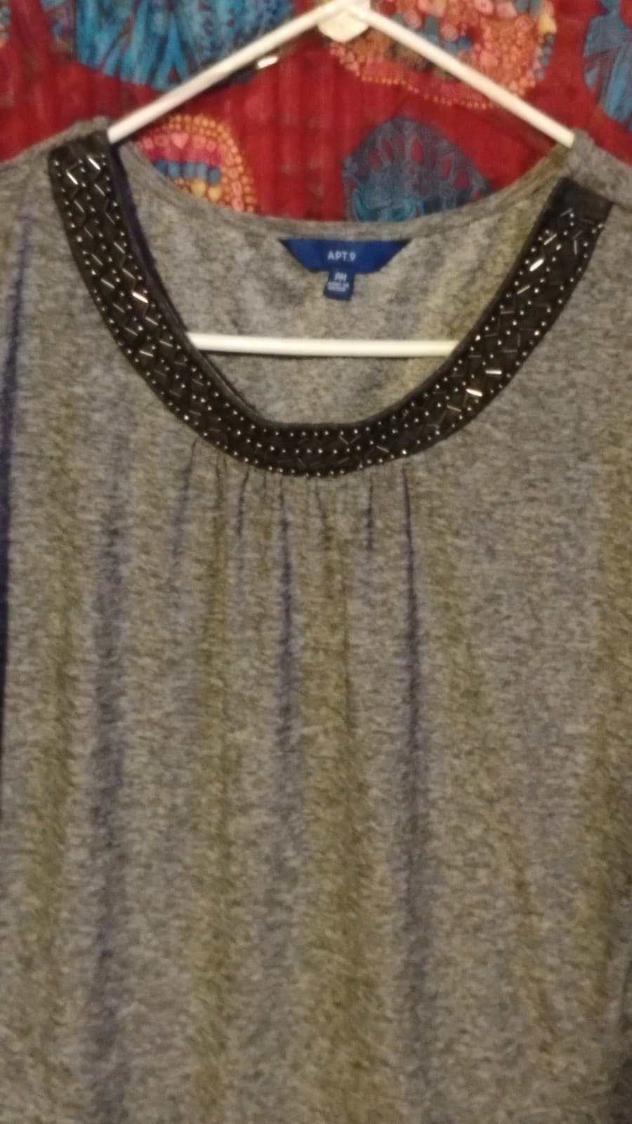 Apt.9 T-Blouse with beaded scoop neckline - Thumbnail 2