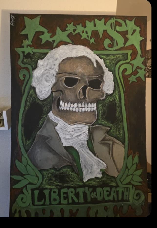 "Liberty or Death" 3' X 2' wall art by local artist - Thumbnail 2