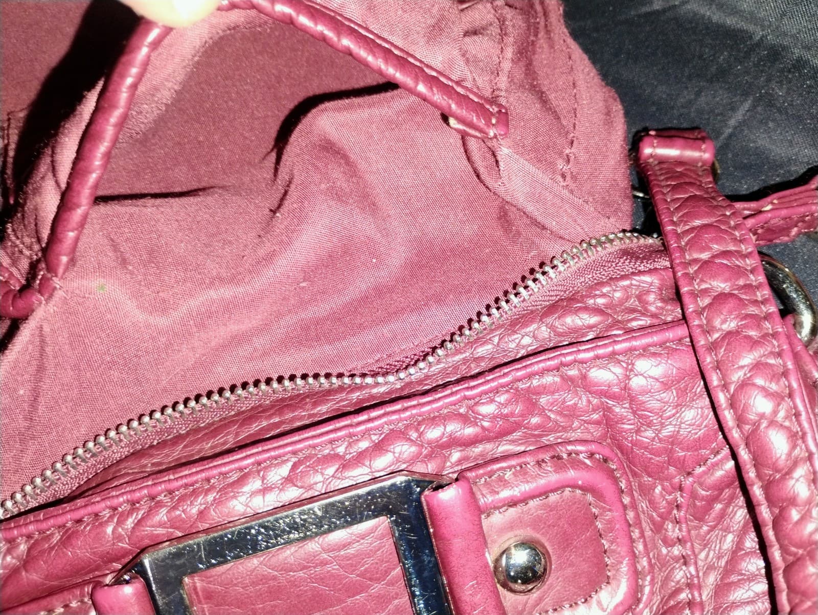 Black Rivet, small,red, leather, crossbody bag. - Thumbnail 11