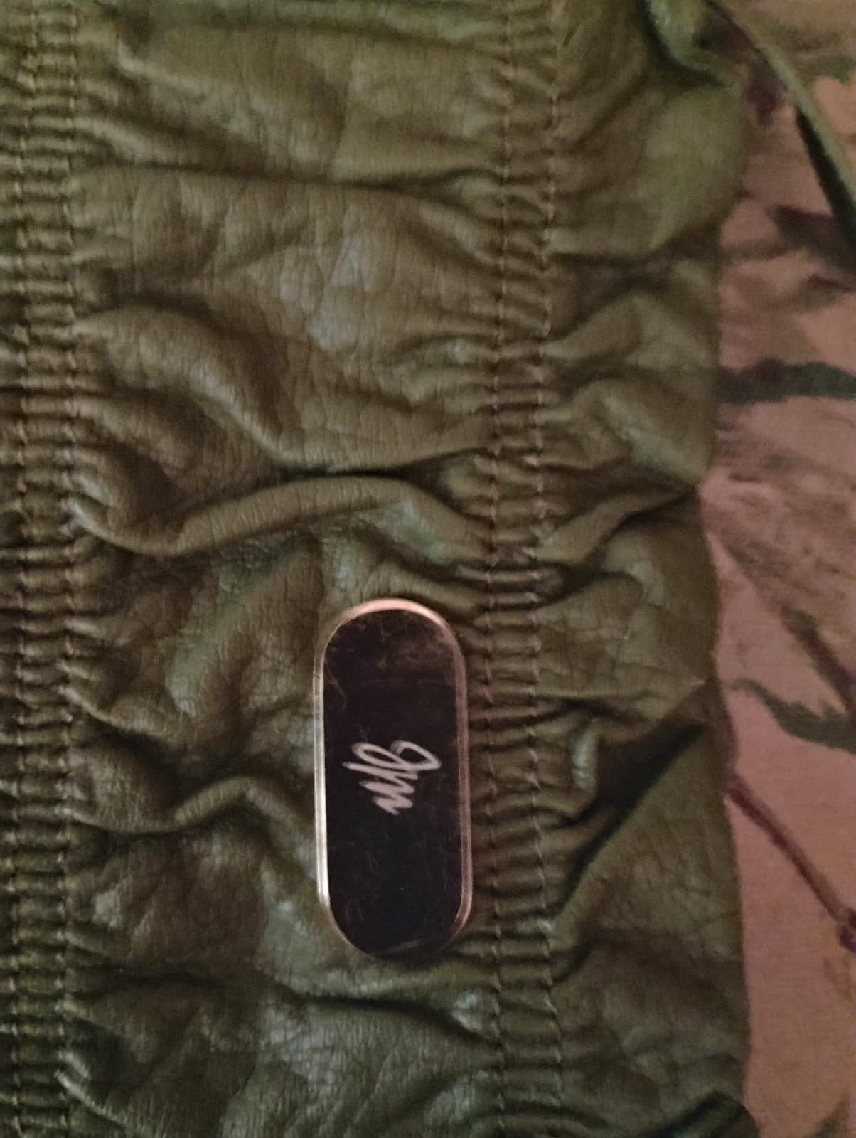 JM Collection Green Leather Clutch - Thumbnail 3