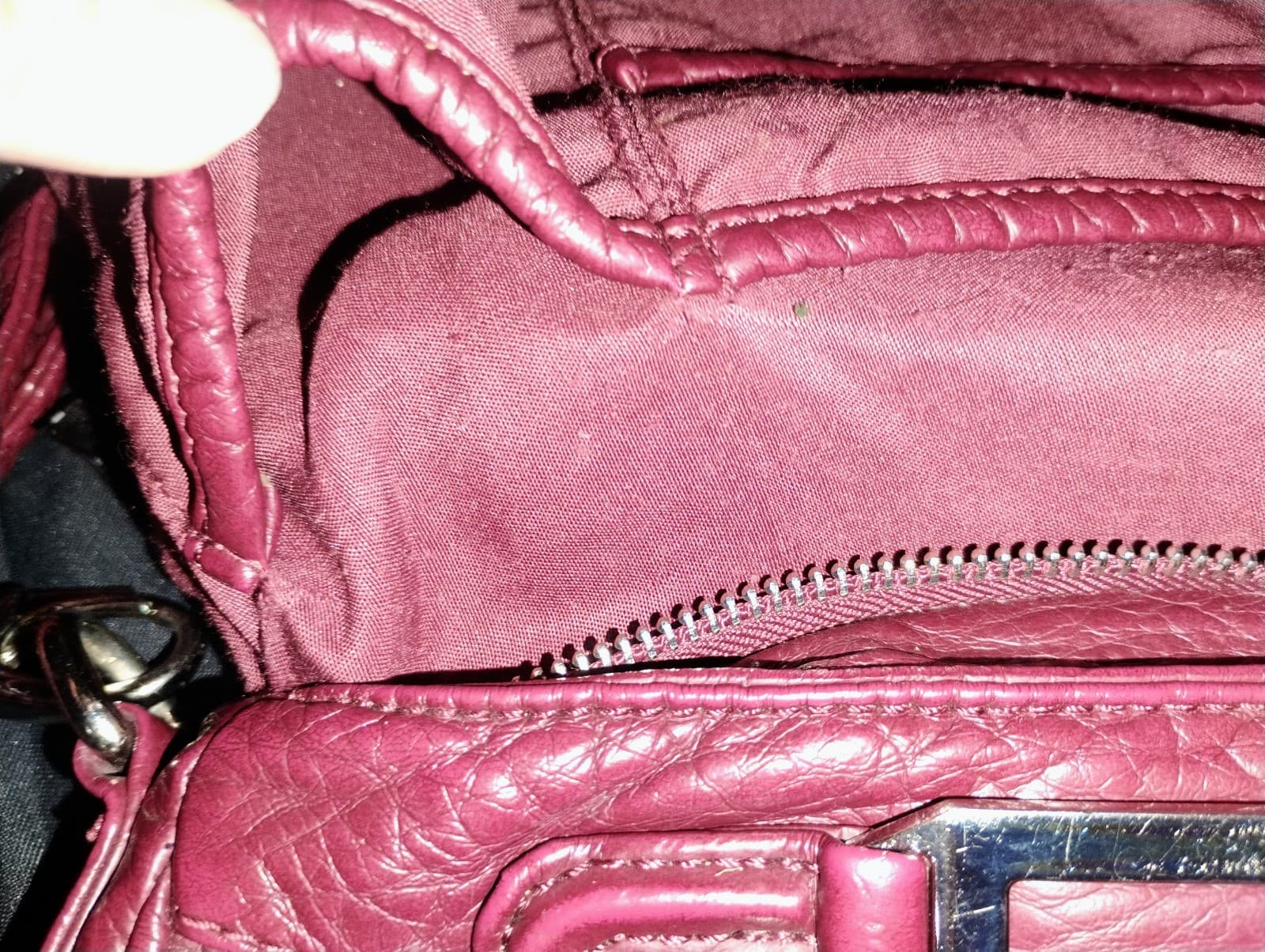 Black Rivet, small,red, leather, crossbody bag. - Thumbnail 12