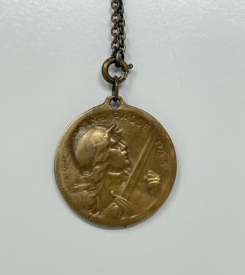 WW1 1916 FRENCH BATTLE of VERDUN BRONZE SIGNED MEDAL - Thumbnail 2