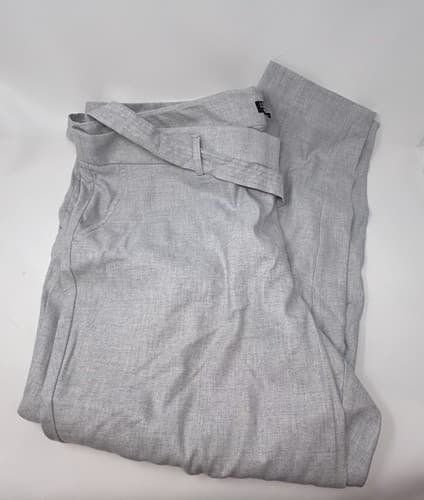 Ann Taylor Loft Pants Linen Belted Straight Leg Lightweight- Grey Size 20 - Thumbnail 2