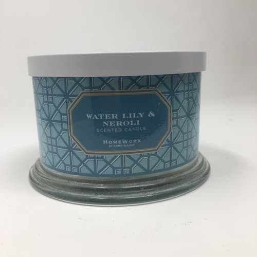 HOMEWORX HARRY SLATKIN 4 WICK 18oz CANDLE. SENTED: WATER LILY & NEROLI - Image 1