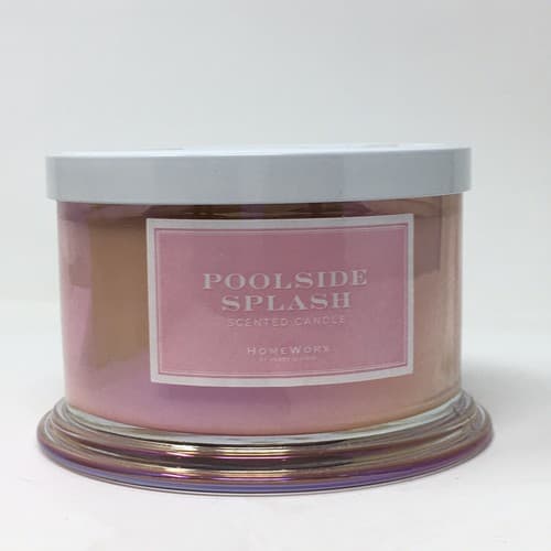 HOMEWORX HARRY SLATKIN 4 WICK 18oz CANDLE. SENTED: POOLSIDE SPLASH. - Image 1
