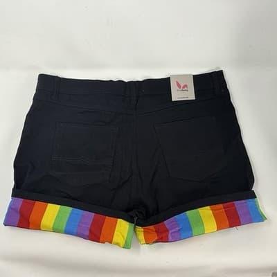 Pride Bunny Rainbow Roll Up Black Men’s Shorts NWT Size 36 - Thumbnail 2