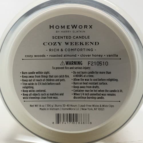 HOMEWORX by Harry Slatkin COZY WEEKEND 3 Wick 14 oz Candle - Thumbnail 2