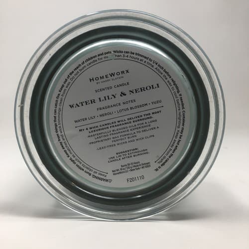 HOMEWORX HARRY SLATKIN 4 WICK 18oz CANDLE. SENTED: WATER LILY & NEROLI - Thumbnail 2