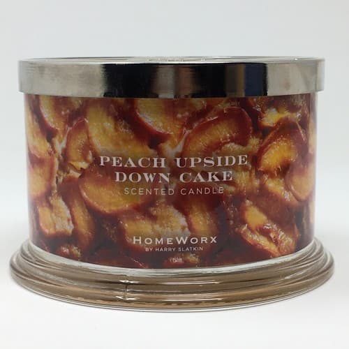 HOMEWORX HARRY SLATKIN 4 WICK 18oz CANDLE. SENTED: PEACH UPSIDE DOWN CAKE - Image 1