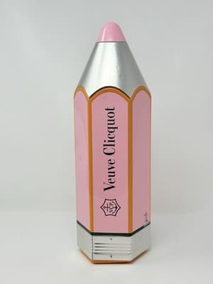 Veuve Clicquot Collectable Rose Champagne Bottle Pencil Tin Box Case (Empty) - Image 1