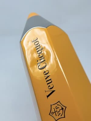 Veuve Clicquot Champagne Orange Pencil Promotional Metal Tin 5M. EMPTY - Thumbnail 4