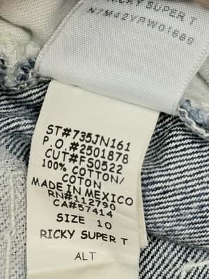 True Religion Girls Jeans RN#112790 Size 10 Super Ricky T - Thumbnail 5