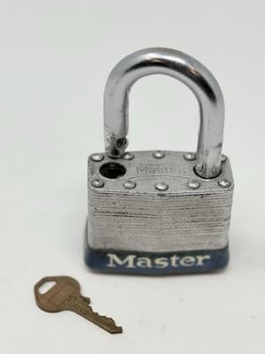 Vintage Master Lock Masterlock No. # 15 Large Heavy Duty Padlock Lock w/key - Thumbnail 4