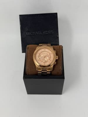 Michael Kors MK8096 Rose Gold Stainless Steel Analog Dial Men Watch EY303 - Image 1
