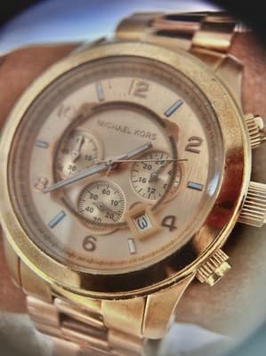 Michael Kors MK8096 Rose Gold Stainless Steel Analog Dial Men Watch EY303 - Thumbnail 6