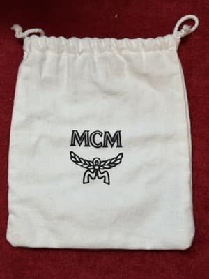 MCM Small Dust Bag 7.5" x 6.5" White Drawstring Top Closure - Image 1