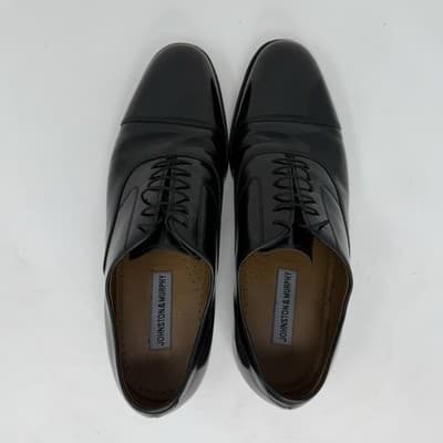 Johnston & Murphy Mens 22-02981 Black Leather Cap Toe Oxford Shoes Size 11D - Thumbnail 4