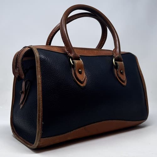 Dooney & Bourke Navy Pebble Leather Top Handle Bag - Image 1