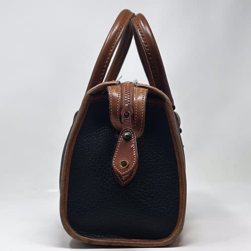Dooney & Bourke Navy Pebble Leather Top Handle Bag - Thumbnail 2