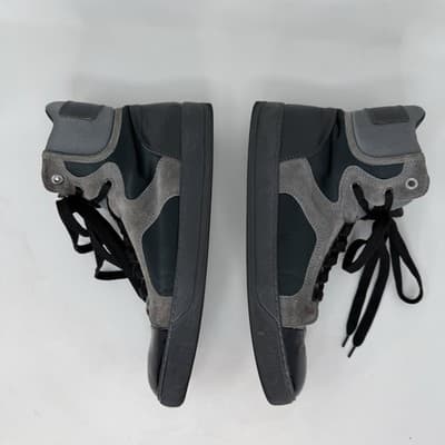 Men Lanvin men's Leather Cap-Toe High Top Sneakers Size 10 - Thumbnail 4