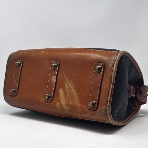 Dooney & Bourke Navy Pebble Leather Top Handle Bag - Thumbnail 3