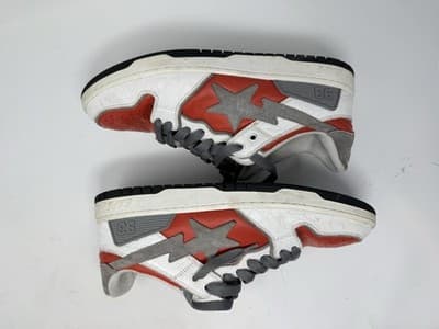 A Bathing Ape Bape SK8 StaWhite Red Size 11 Men’s - Thumbnail 4