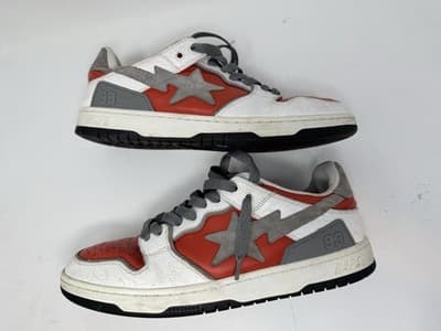 A Bathing Ape Bape SK8 StaWhite Red Size 11 Men’s - Thumbnail 2