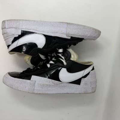 Nike Sacai Blazer Low Black / White Leather Sneakers DM6443-001 Men 11 - Thumbnail 5