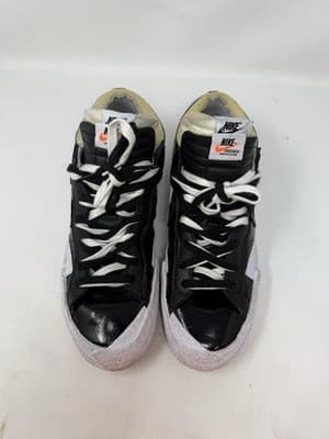 Nike Sacai Blazer Low Black / White Leather Sneakers DM6443-001 Men 11 - Thumbnail 2