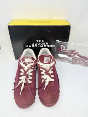 Marc Jacobs Teddy Jogger Sneakers Size 45 Burgundy - Thumbnail 2