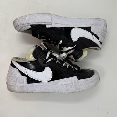 Nike Sacai Blazer Low Black / White Leather Sneakers DM6443-001 Men 11 - Thumbnail 6