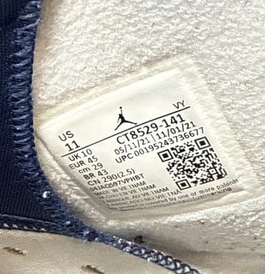 Nike Air Jordan 6 Retro Men Size 11 CT8529-141 Midnight Navy Basketball Shoes - Thumbnail 7