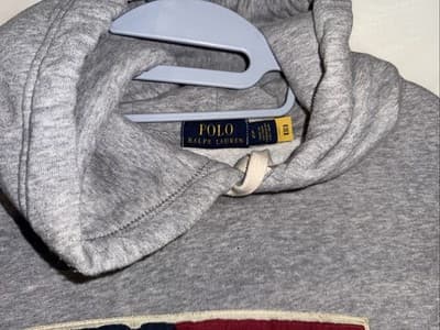 Polo Ralph Lauren American Flag Hoodie Men's XL- Grey. - Thumbnail 2