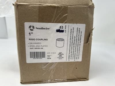 Southwire 53RC-100 1" Rigid Threaded Coupling Galvanized Steel Zinc Plated Qty25 - Thumbnail 3