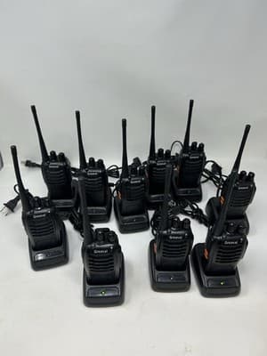 LOT of 10 Greaval Long Range GV-85 Walkie Talkies Radios w/ Charger & Earphone - Image 1