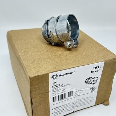 SOUTHWIRE 1" BX FLEX CONNECTOR BOX OF 10 CAT # 153 - Image 1