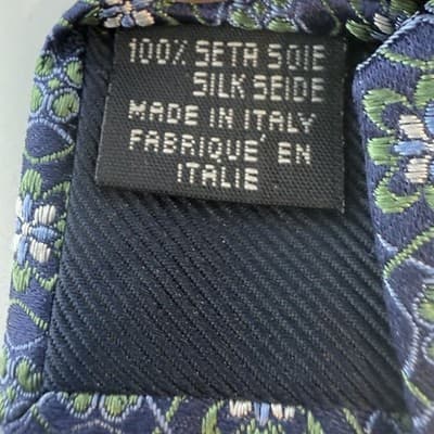 Canali Tie 100% Silk Made in Italy Medallion Floral Blue Purple 59” - Thumbnail 2