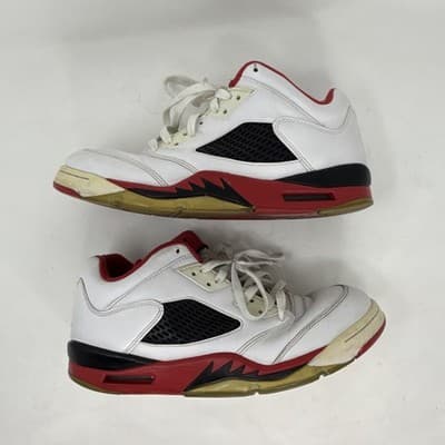 Nike Air Jordan 5 Retro Low Fire Red 2016 819171 101 Men's Sneakers Size 10.5 - Thumbnail 5