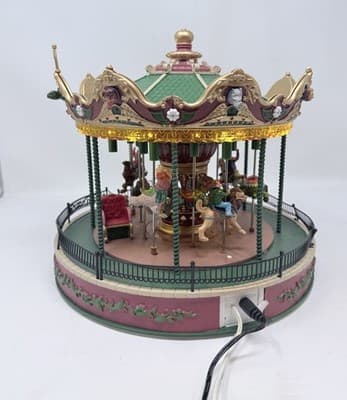 Lemax Santa Carousel Carnival MResin Village Accessory 34682 - Tested. - Image 1