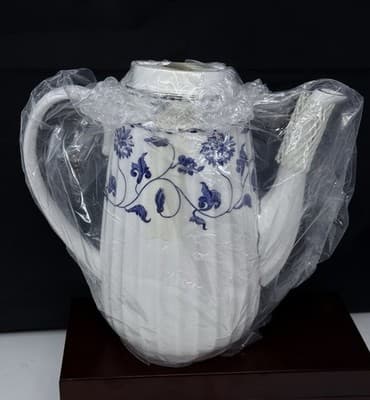 Fine China Spode Blue Colonel Platinum Coffee Pot Y8618 - Image 1