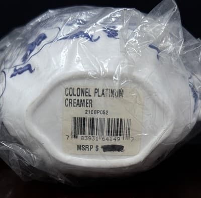 Fine China Spode Blue Colonel Platinum Creamer Y8618 - Thumbnail 4