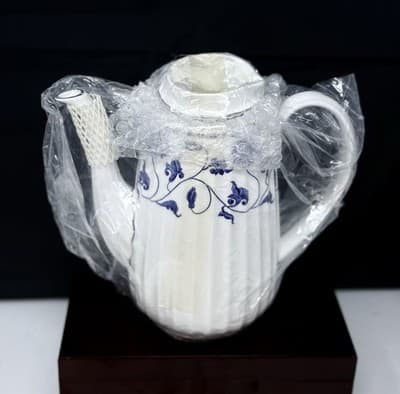 Fine China Spode Blue Colonel Platinum Coffee Pot Y8618 - Thumbnail 3