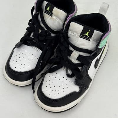 Air Jordan 1 Mid Toddler - 640735-175 Toddler Size 8.5c Basketball Shoes - Thumbnail 4