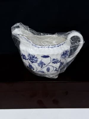 Fine China Spode Blue Colonel Platinum Creamer Y8618 - Thumbnail 3