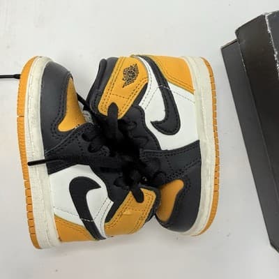 Toddlers Air Jordan 1 Retro High OG (TD) Black / Yellow (AQ2665 711) 4C - Thumbnail 4