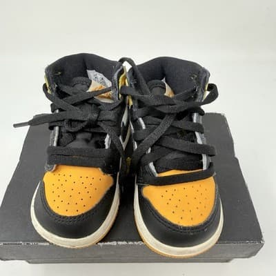 Toddlers Air Jordan 1 Retro High OG (TD) Black / Yellow (AQ2665 711) 4C - Thumbnail 2